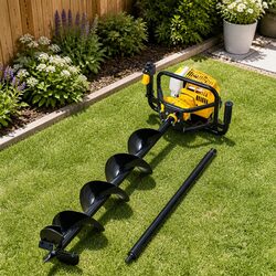 Post Hole Digger 200mm Petrol Auger Extension Bits Vertical Gearbox 63cc