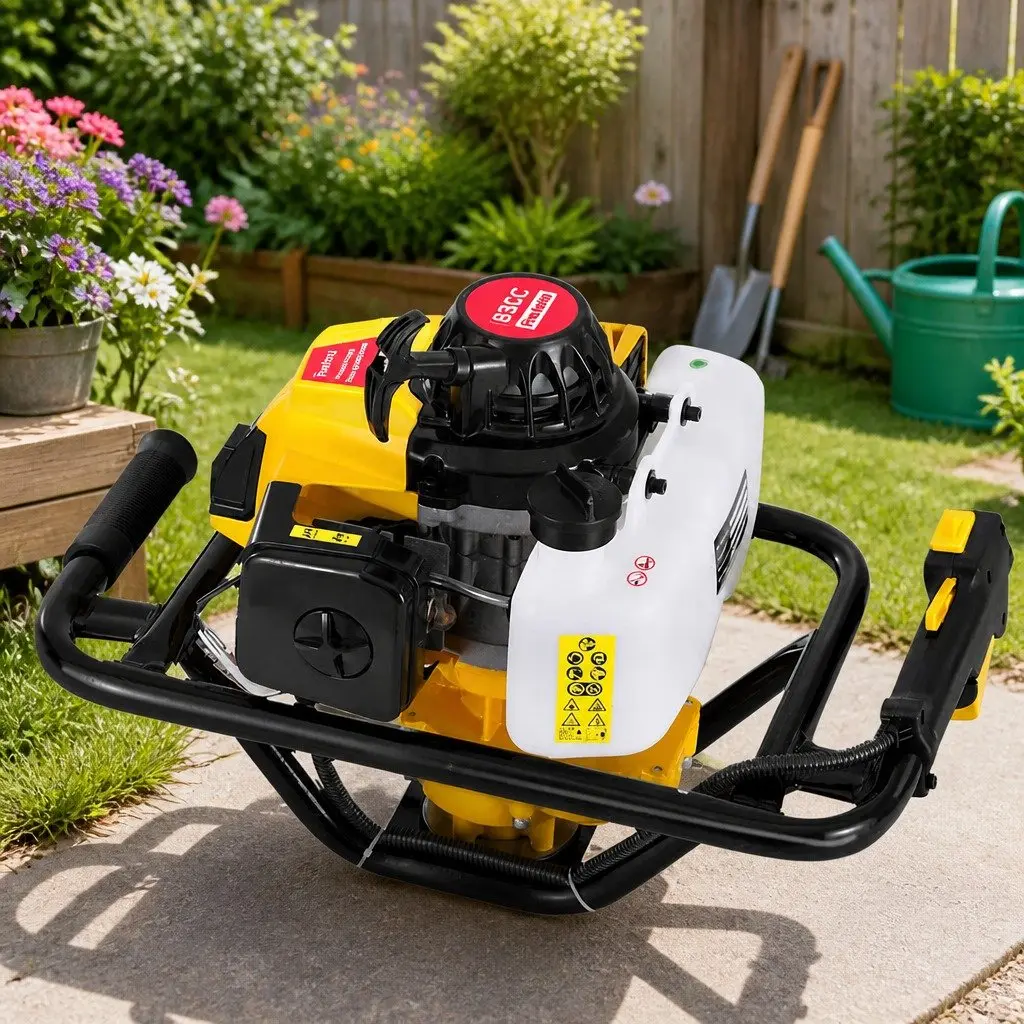 Post Hole Digger Engine Yellow 63CC Single Cylinder 2-Stroke Heavy-Duty Steel Construction
