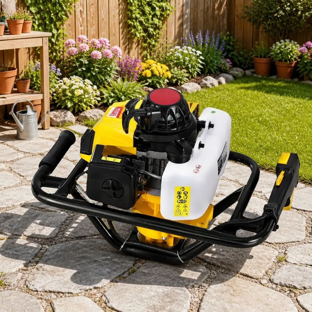 Post Hole Digger Engine Yellow 63CC Single Cylinder 2-Stroke Heavy-Duty Steel Construction