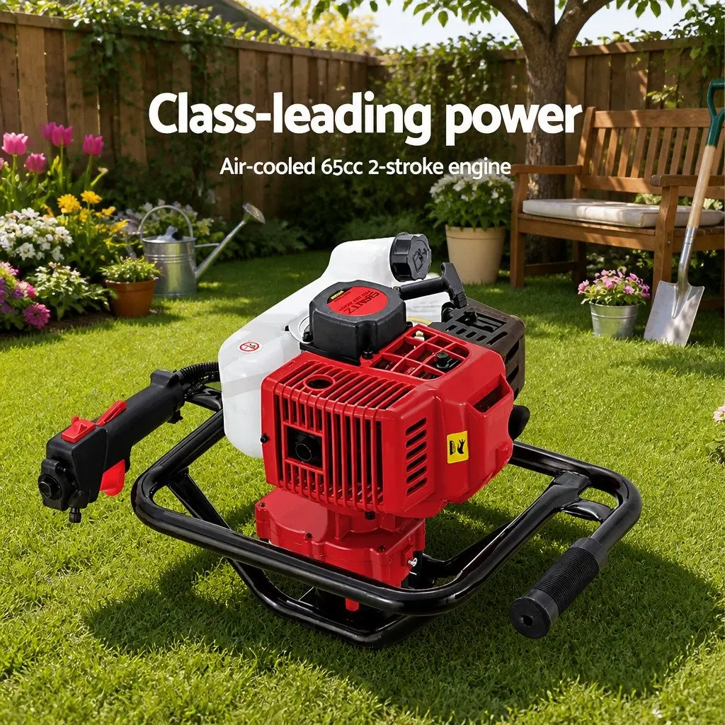 65CC Petrol Post Hole Digger Auger Borer Extension Bits Fence Decking Garden