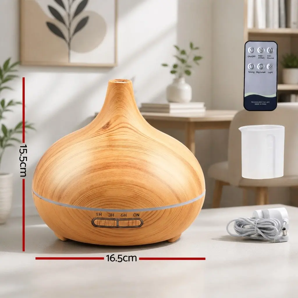 Aroma Diffuser Light Wood 300ml Ultrasonic Mist Aromatherapy Night Light