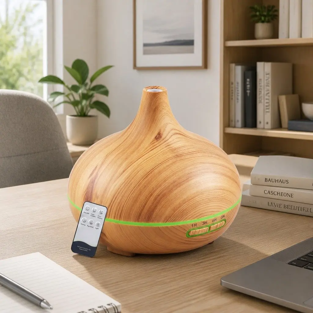 Aroma Diffuser Light Wood 300ml Ultrasonic Mist Aromatherapy Night Light