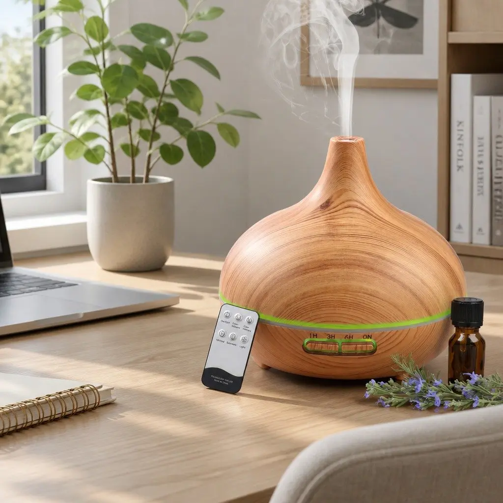 Aroma Diffuser Light Wood 300ml Ultrasonic Mist Aromatherapy Night Light