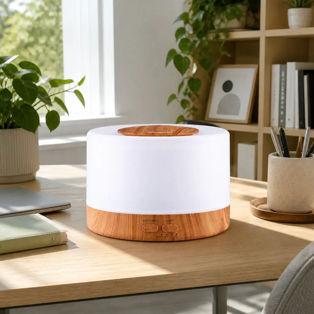 Aroma Diffuser Light Wood 500ml 4-in-1 Humidifier Night Light Remote Control
