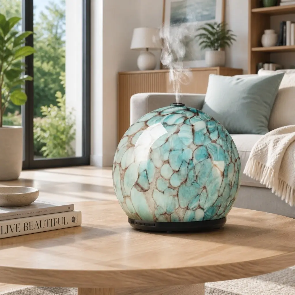 Aroma Diffuser Blue 240ml Ultrasonic Aromatherapy Humidifier with Adjustable Colour Changing Light