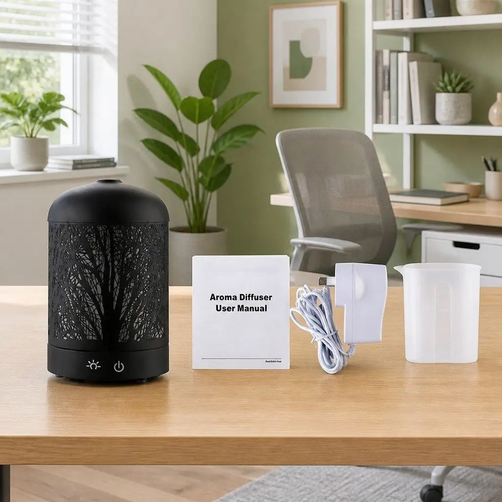 Aroma Diffuser Black 160ml Ultrasonic Technology 4-in-1 Function Night Light