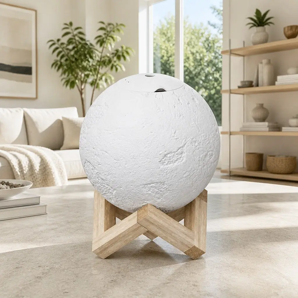 Aroma Diffuser White 880ml Moon Lamp Humidifier Night Light