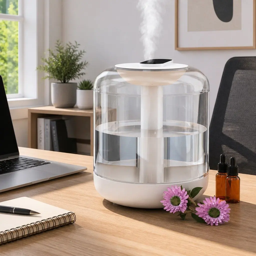 Aroma Diffuser White 1L Ultrasonic Humidifier Aromatherapy Mist Night Light
