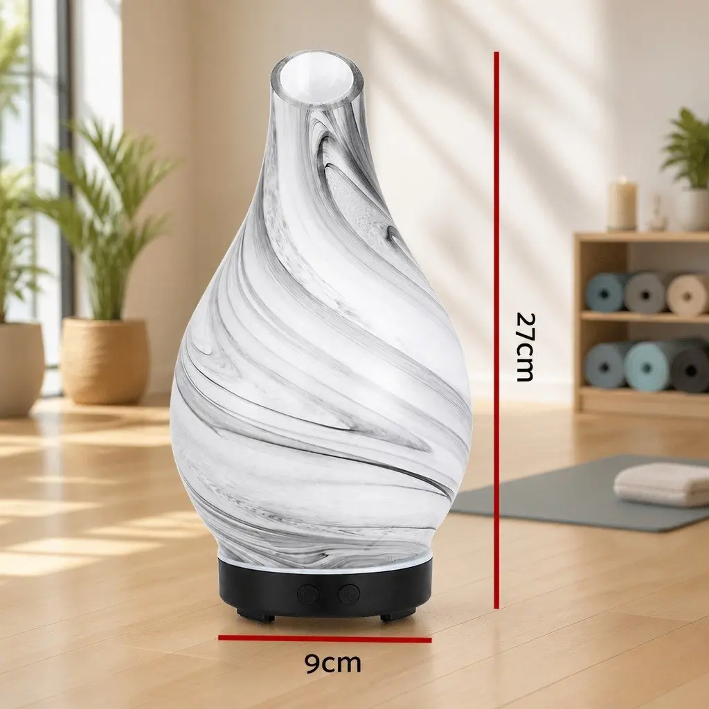 Aroma Diffuser Black 100ml Ultrasonic Essential Oil Humidifier with LED Night Light