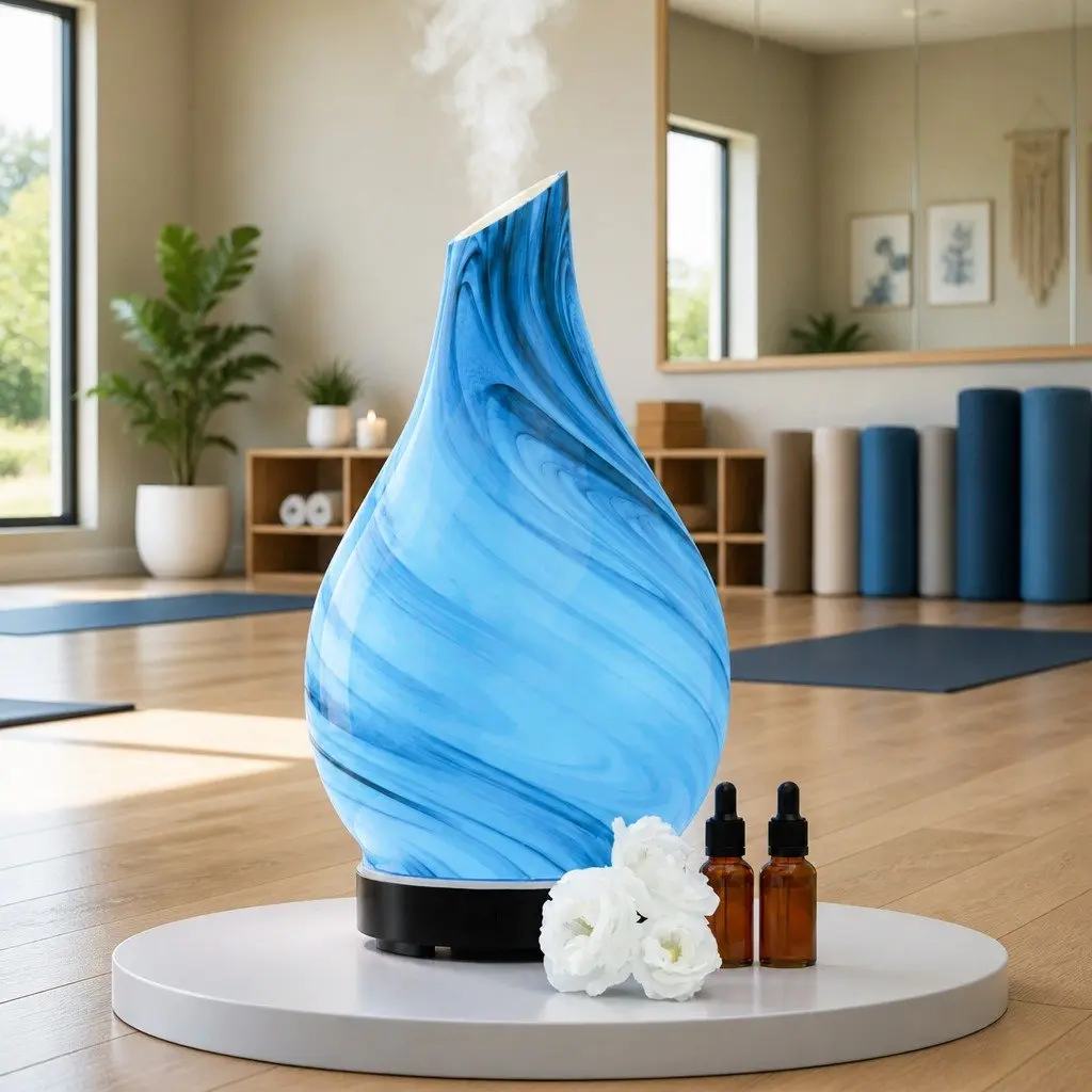 Aroma Diffuser Black 100ml Ultrasonic Essential Oil Humidifier with LED Night Light