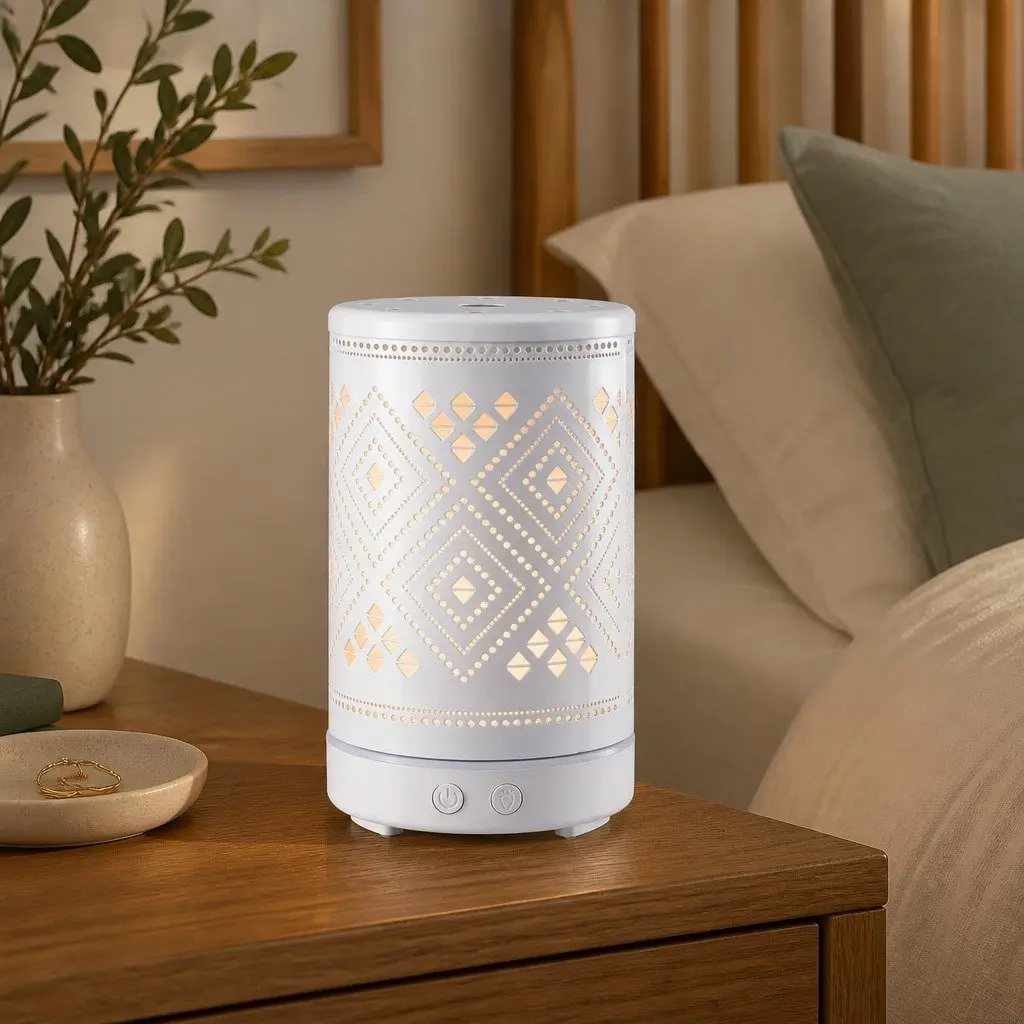 Ultrasonic Aroma Diffuser White 100ml 4-in-1 Aromatherapy Humidifier Night Light