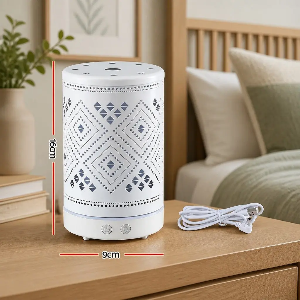 Ultrasonic Aroma Diffuser White 100ml 4-in-1 Aromatherapy Humidifier Night Light