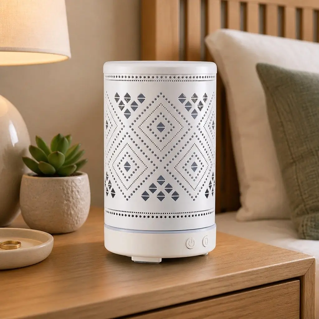Ultrasonic Aroma Diffuser White 100ml 4-in-1 Aromatherapy Humidifier Night Light
