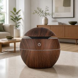 Ultrasonic Aroma Diffuser 130ml Dark Wood Humidifier Night Light Aromatherapy