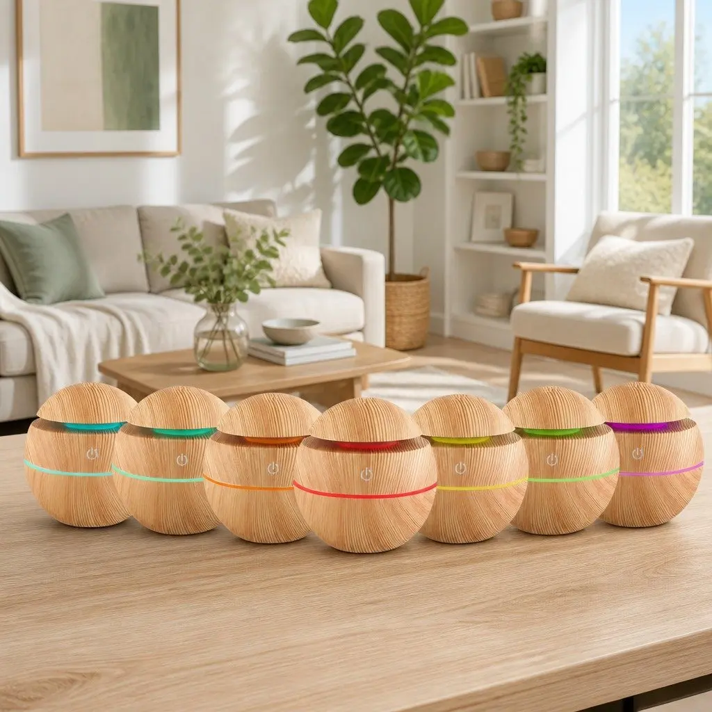 Aroma Diffuser Light Wood 130ml 4 in 1 Humidifier Night Light