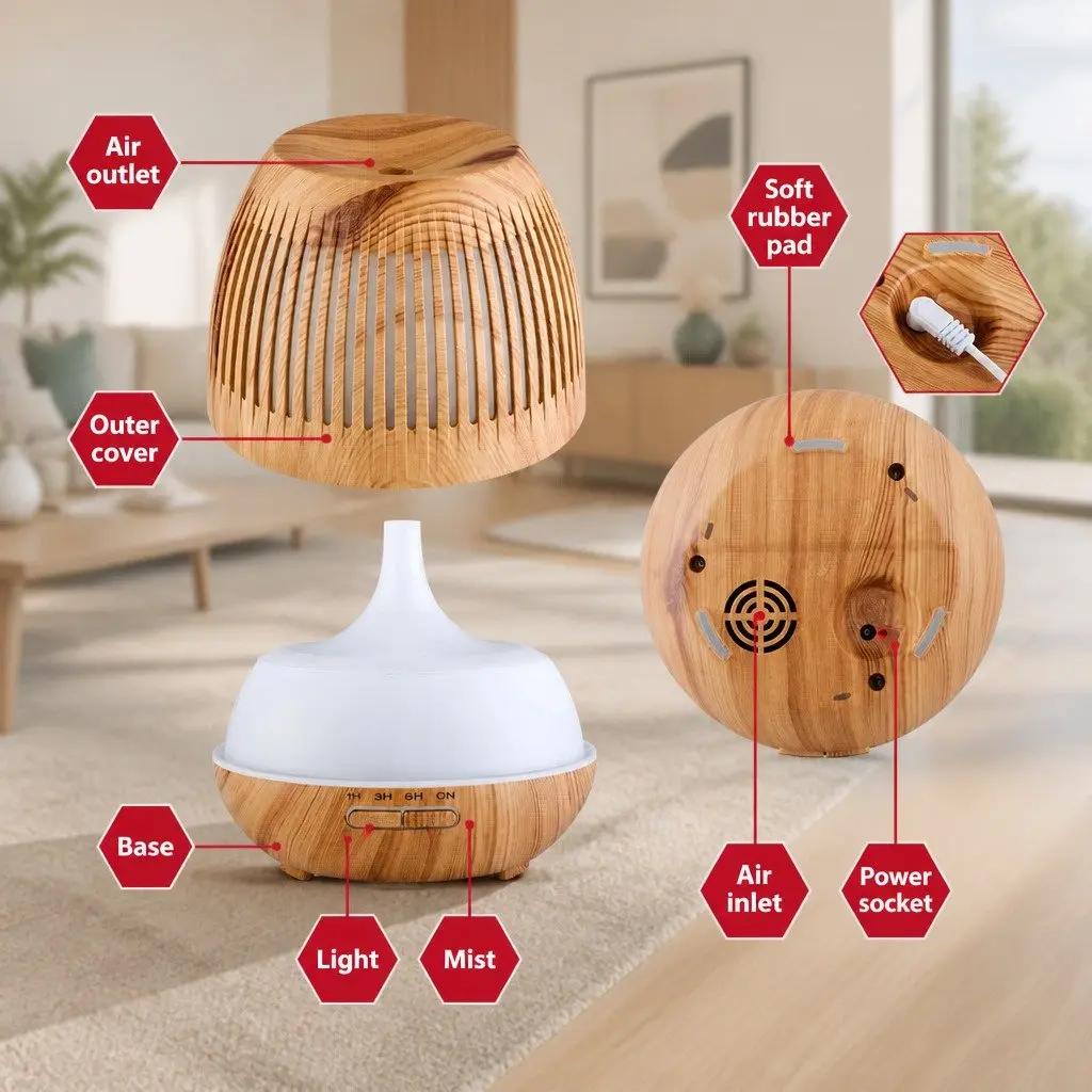 400ml Aroma Diffuser with LED Lighting