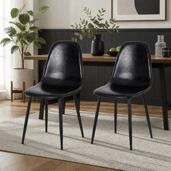 Stylish Black Dining Chairs: Set of 2 for Your Home