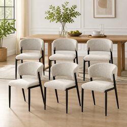 Chic and Durable Dining Chairs Set of 6 in Beige