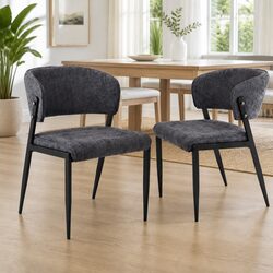 Concise Set of 2 Charcoal Dining Chairs