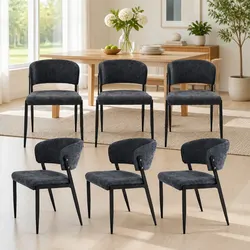 Concise Set of 6 Charcoal Dining Chairs