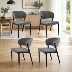 Concise and Stylish Set of 4 Grey Dining Chairs