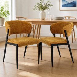 Compact Yellow Dining Chairs – Set of 2