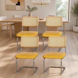 Your New Favorite Dining Chairs Set of 4 in Yellow Velvet