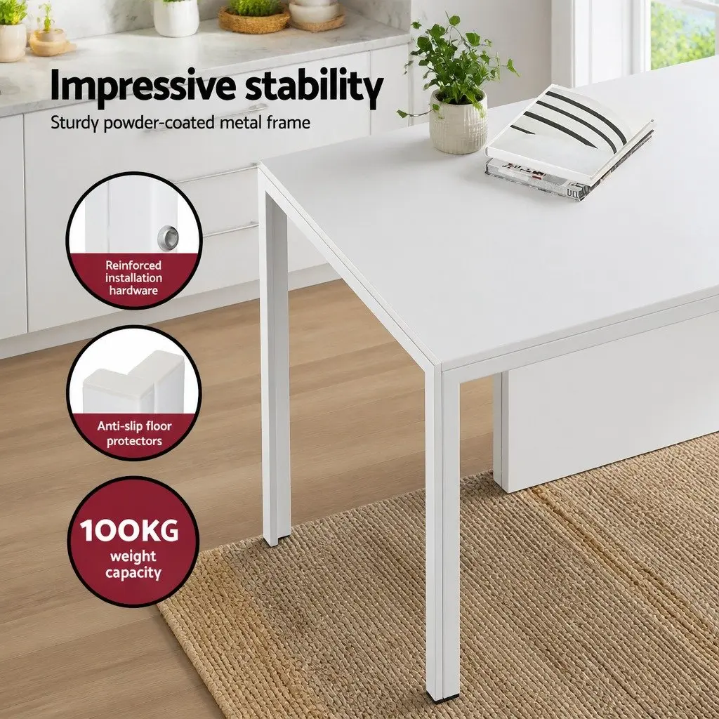 Dining Set 5 Piece White Dining Table and 4 Chairs Kitchen Room Furniture