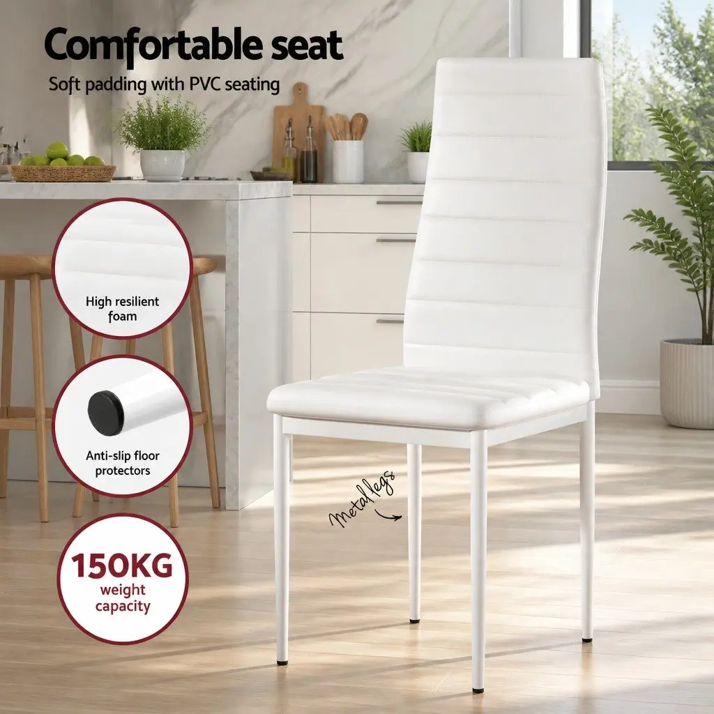 Dining Set 5 Piece White Dining Table and 4 Chairs Kitchen Room Furniture