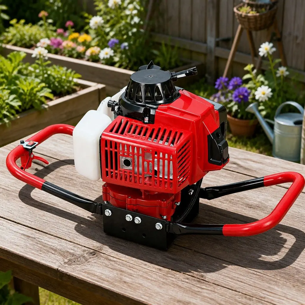 Post Hole Digger Petrol Red 63cc 2-Stroke Engine Motor 7500RPM Boring Auger