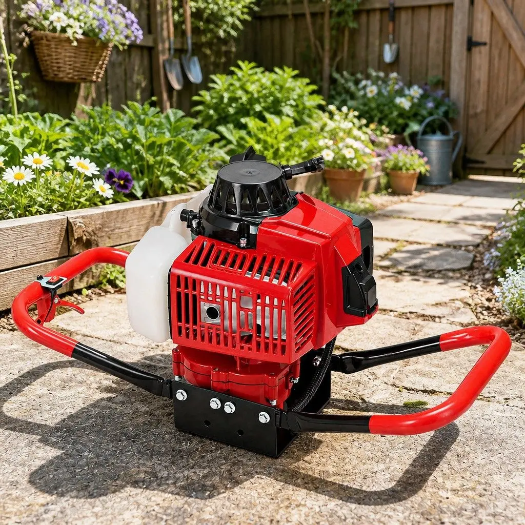 Post Hole Digger Petrol Red 63cc 2-Stroke Engine Motor 7500RPM Boring Auger