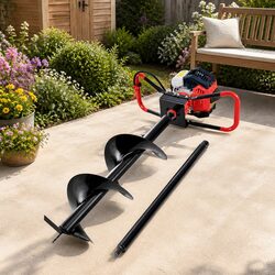 Post Hole Digger 300mm Auger Extension Bits Petrol Drill Heavy Duty Steel