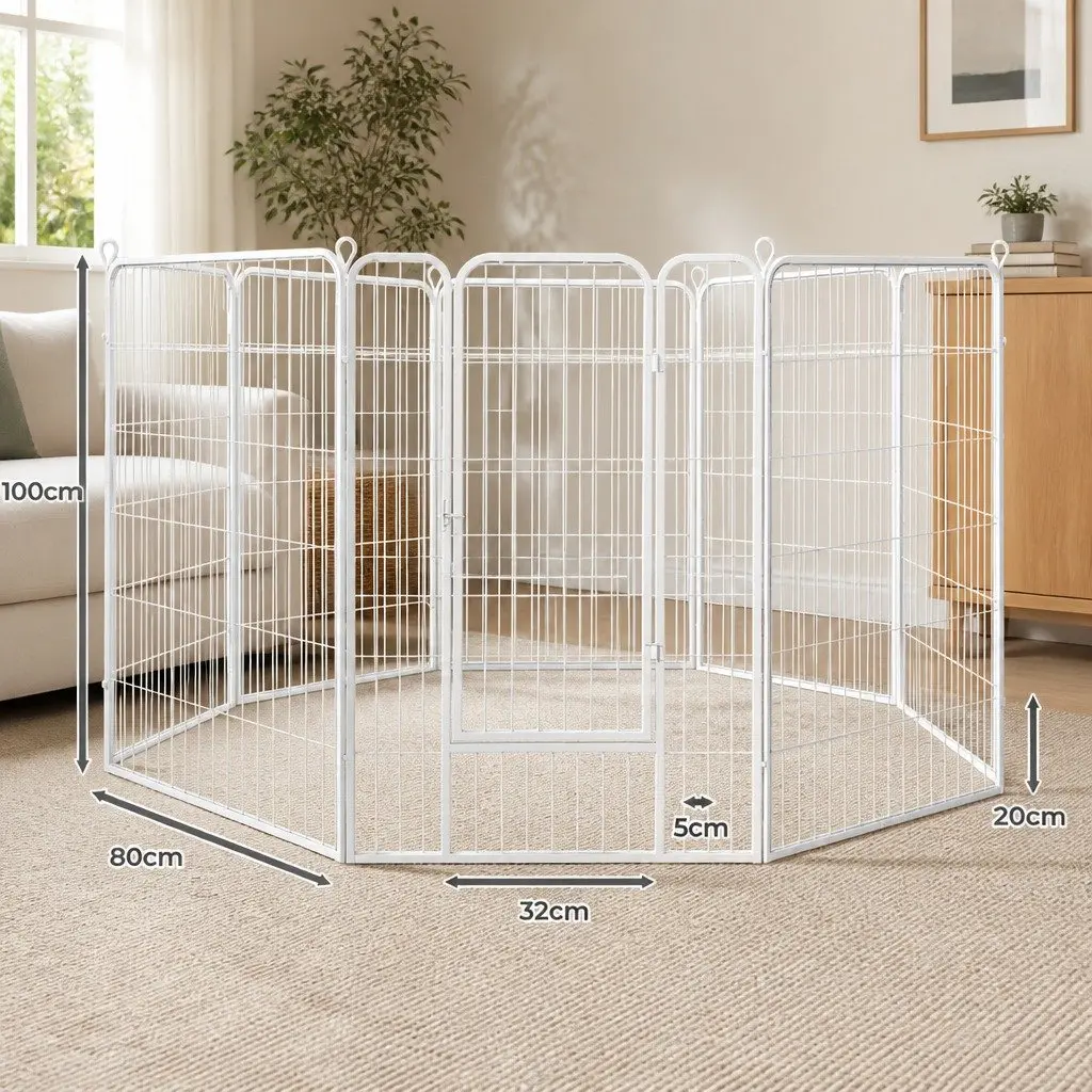 Pet Dog Playpen 8 Panel Portable Puppy Enclosure Foldable Exercise Pen Gate
