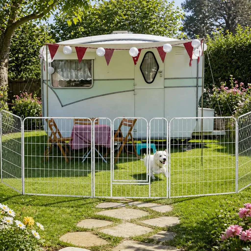 Pet Dog Playpen 8 Panel Portable Puppy Enclosure Foldable Exercise Pen Gate