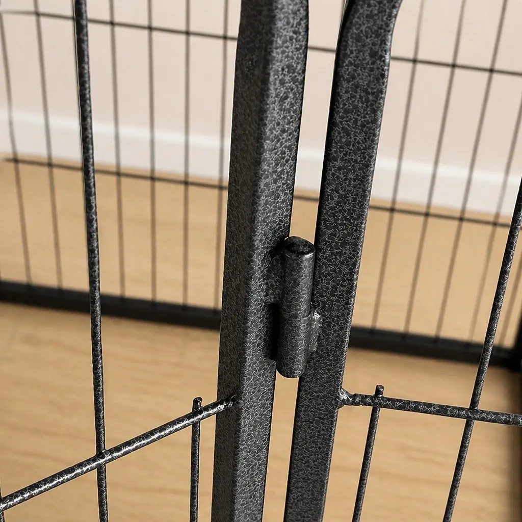 8 Panel Pet Playpen Black or White Portable Foldable Gate Indoor Outdoor Use