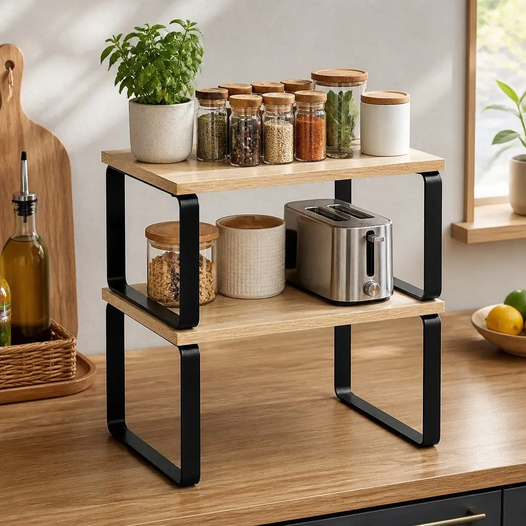 Kitchen Storage Shelves Rack Set of 2