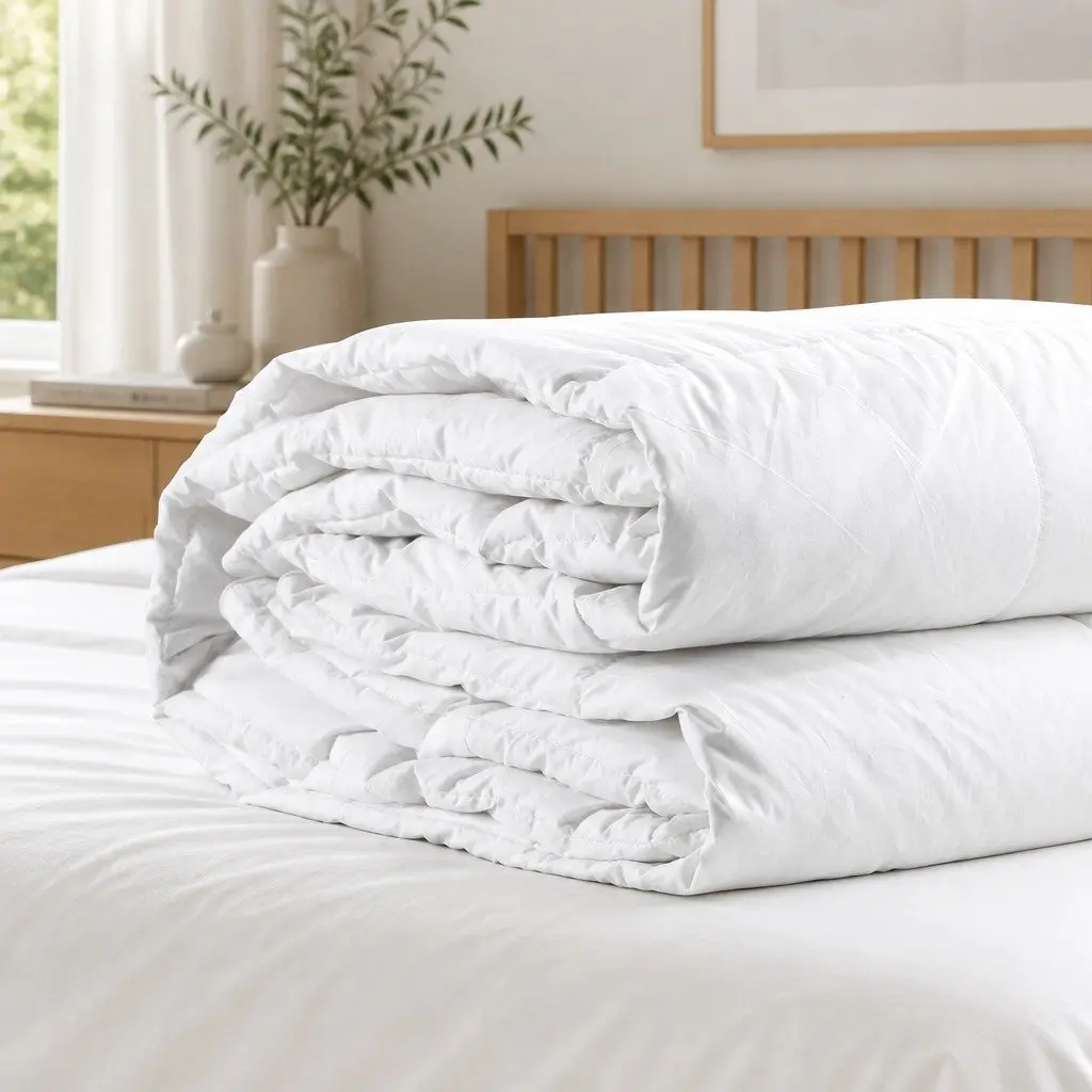 Duck Down Feather Quilt White Super King 200GSM Lightweight Breathable Bedding Doona