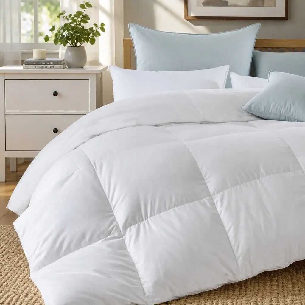 Duck Down Feather Quilt White Super King 200GSM Lightweight Breathable Bedding Doona