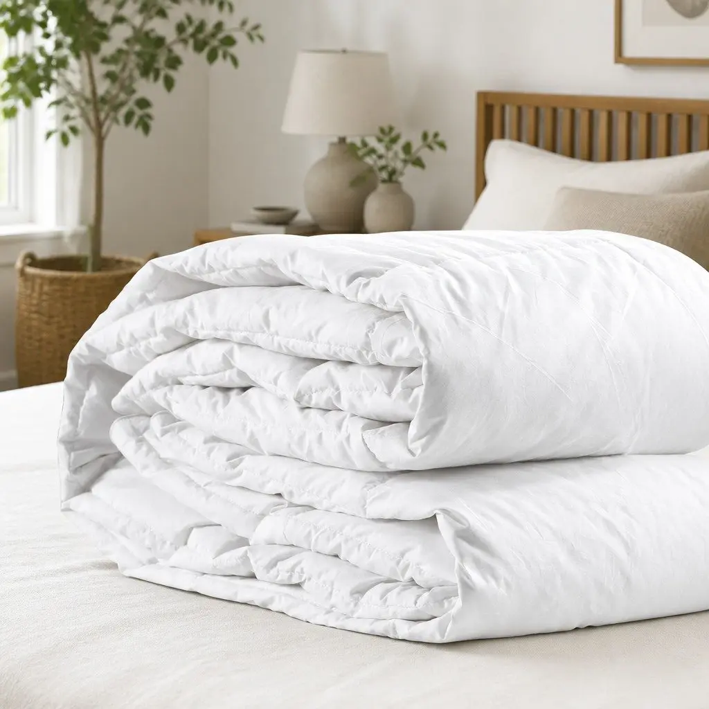 Goose Down Quilt White King Single 500GSM All Season Lightweight Breathable