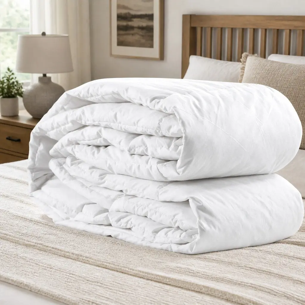 Single Goose Down Quilt White 500GSM Lightweight Breathable All Season Bedding