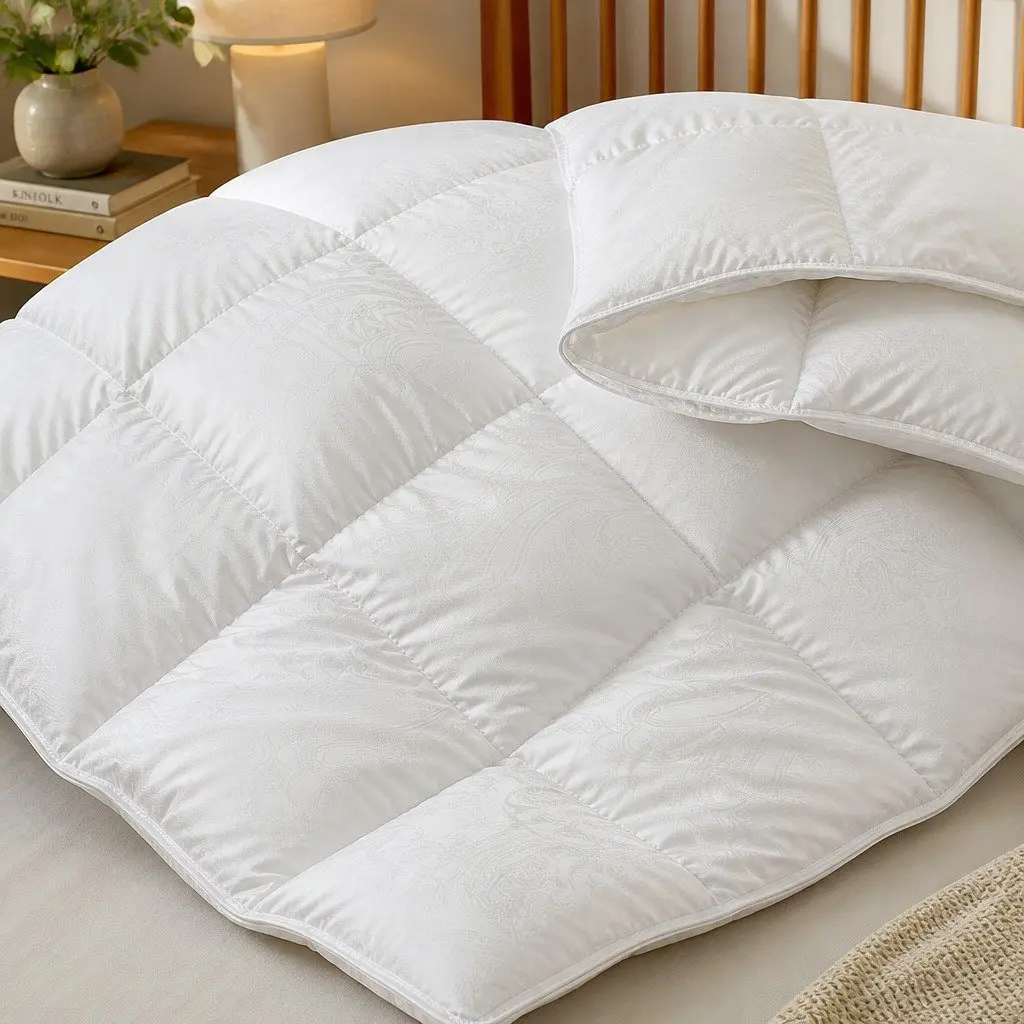 Single Goose Down Quilt White 500GSM Lightweight Breathable All Season Bedding