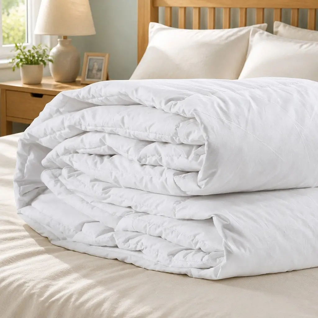 Goose Down Feather Quilt White Super King All Season Warm Bedding
