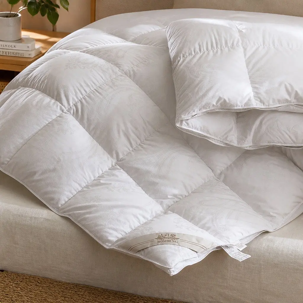 Goose Down Feather Quilt White Super King All Season Warm Bedding
