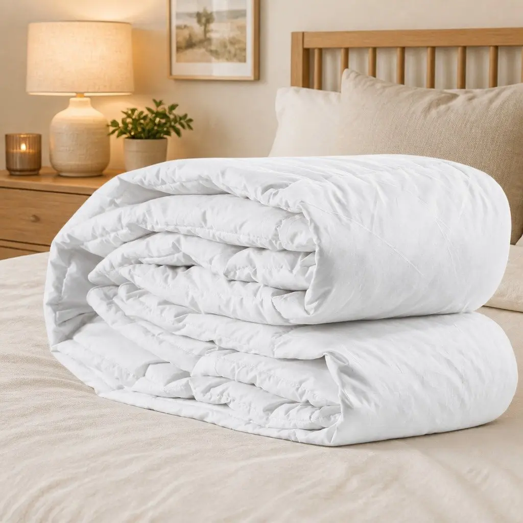 Goose Down Feather Quilt White King Size 700GSM All Season Cotton Cover