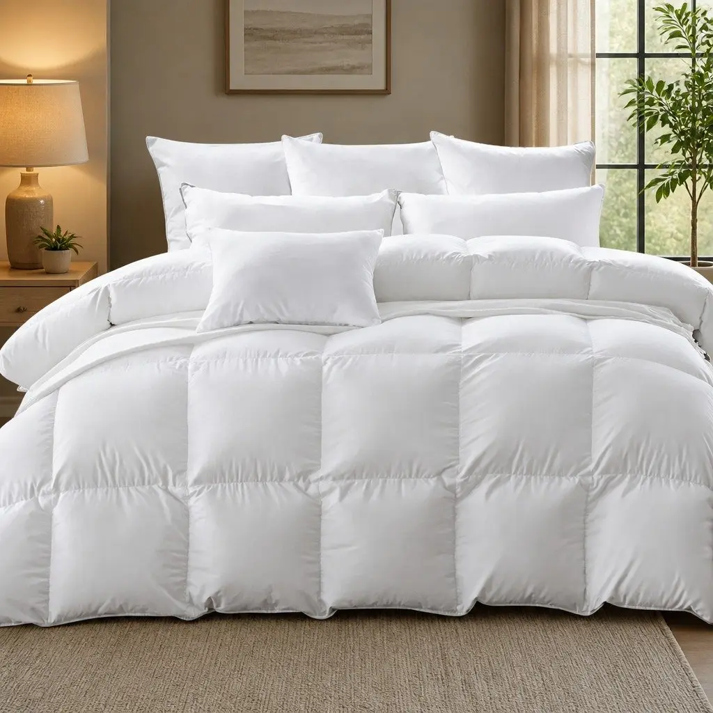 Goose Down Feather Quilt White Single 700GSM All Season Lightweight