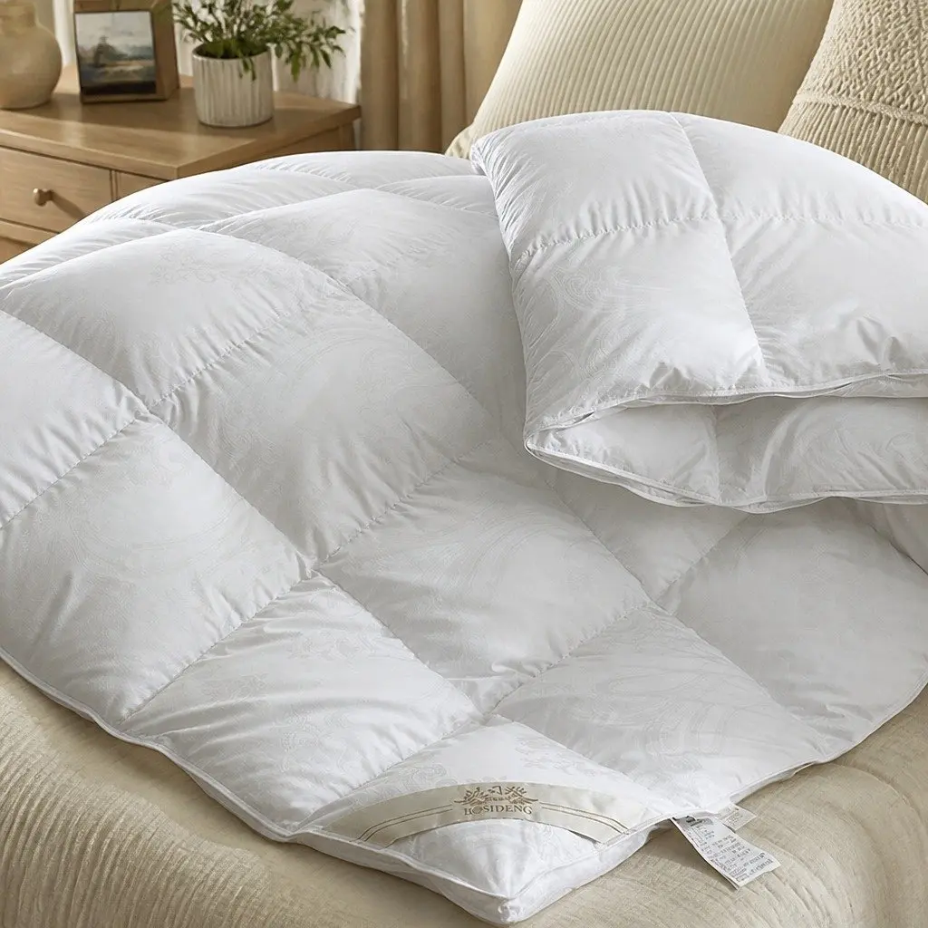 Goose Down Feather Quilt White Single 700GSM All Season Lightweight