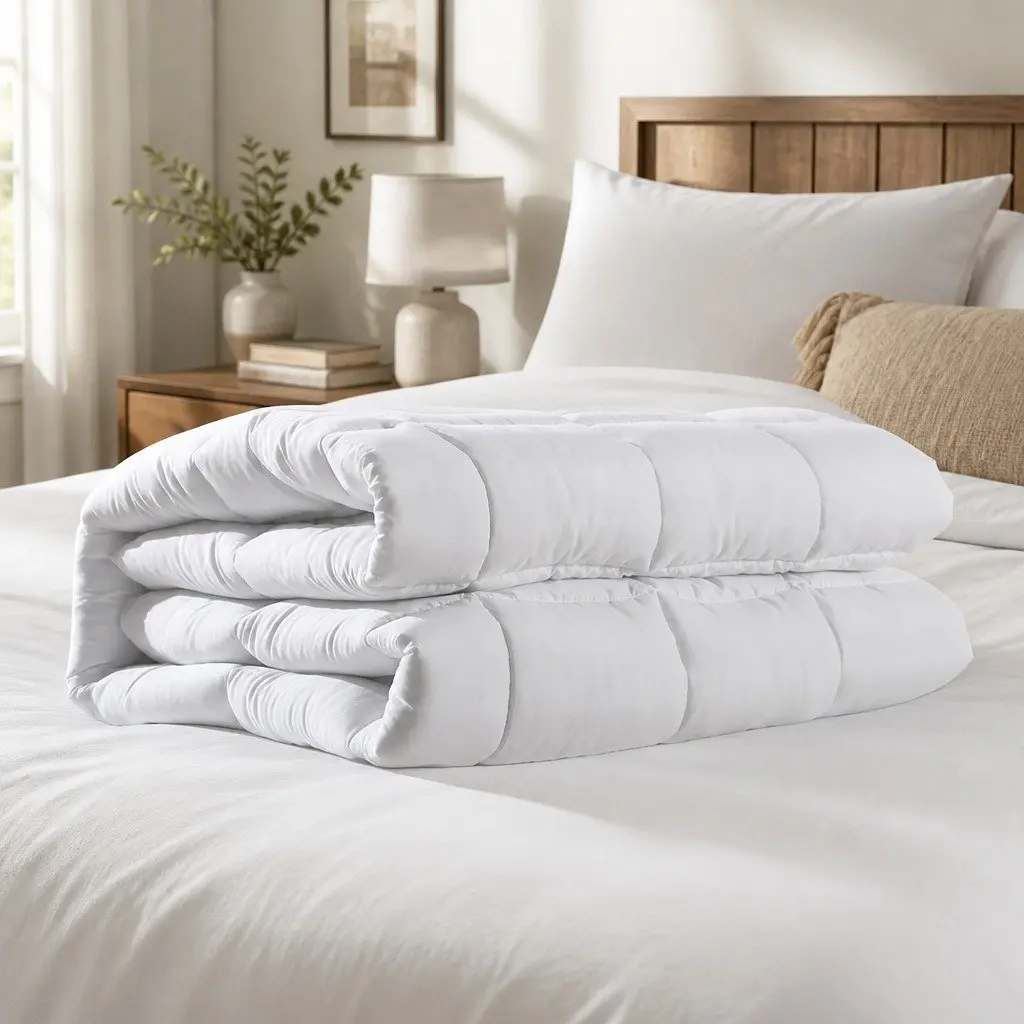 Bamboo Quilt White King Single 400GSM All Season Hypoallergenic Baffle