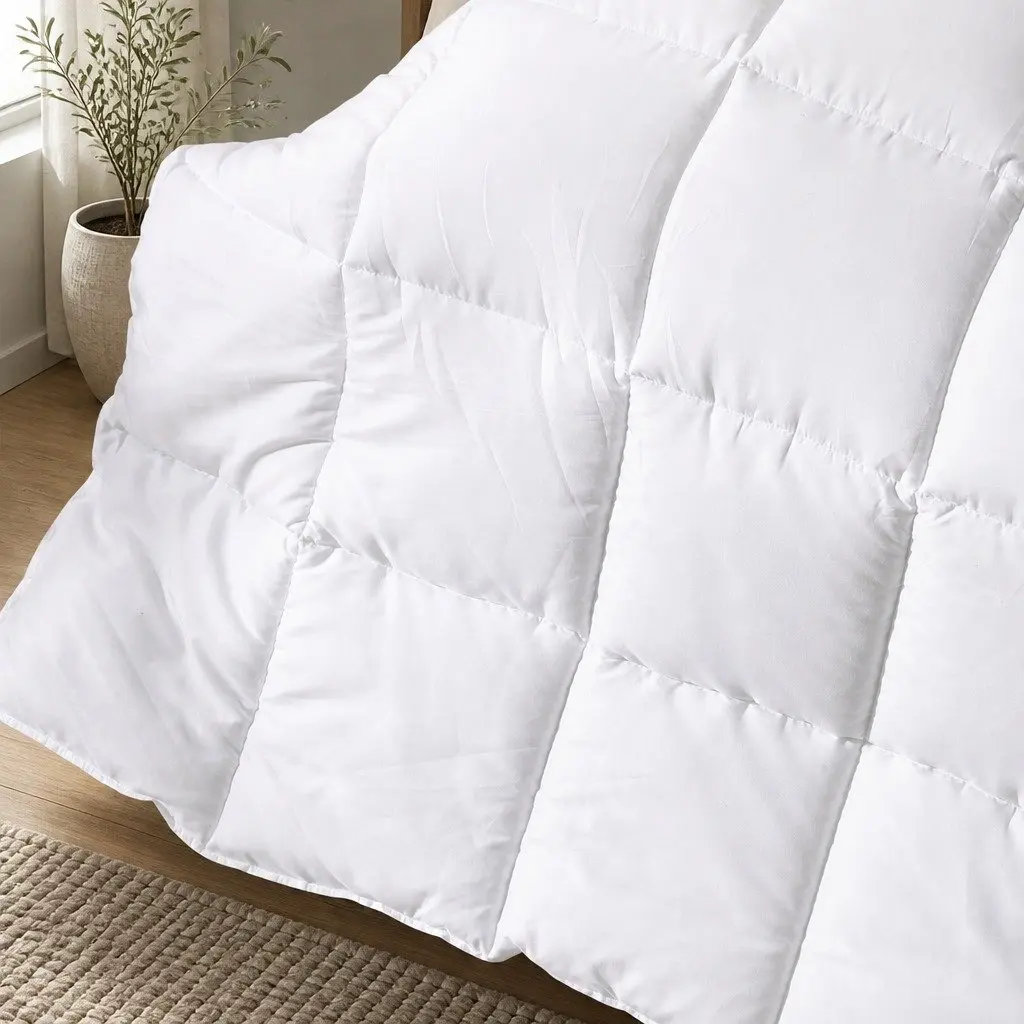Bamboo Quilt King 200GSM All Season Doona Baffle Box Hypoallergenic Breathable