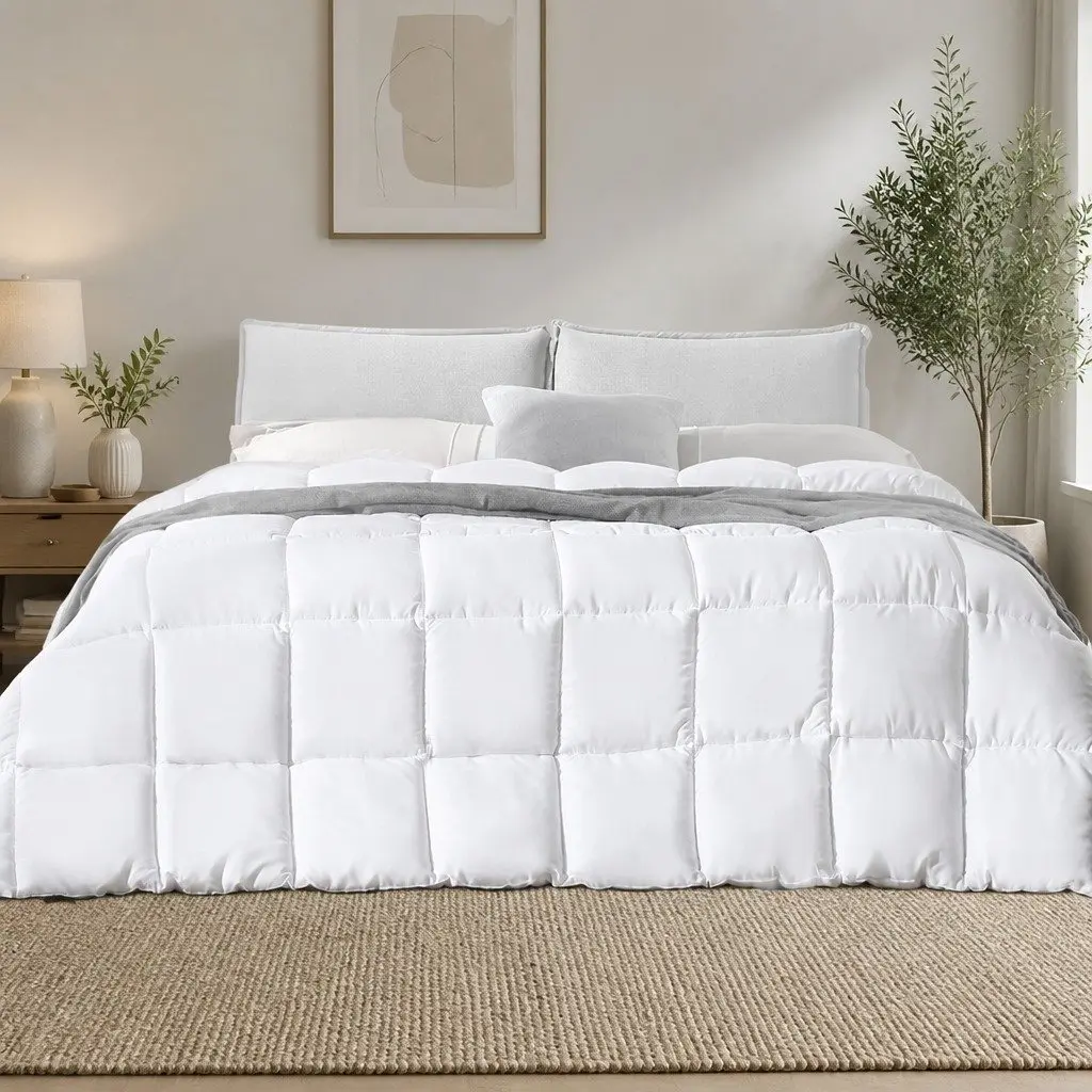 Bamboo Quilt Queen Size 200GSM All Season Bedding Fluffy Filling Baffle Box