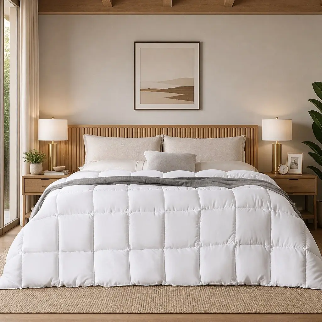 Bamboo Quilt Queen Size 200GSM All Season Bedding Fluffy Filling Baffle Box